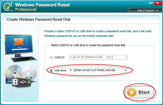 Windows 7 password reset disk